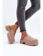 Damskie Klapki Na Masywnej Podeszwie Big Star NN274016 Beżowe