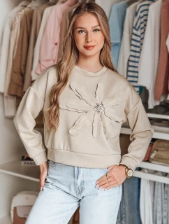 Dámska oversize blúzka s kvetom PETITKA light beige FashionStreet BY1388
