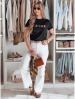 Dámske bavlnené tričko s výšivkou AMOROSA, čierne, FashionStreet RY2855