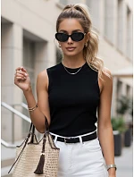 Dámsky čierny top bez rukávov FashionStreet RY2916