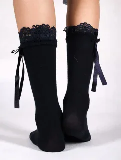 YOCLUB SKA-0163G Dievčenské podkolienky s mašľou 31-34