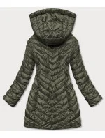 Kaki-žltá obojstranná dámska prešívaná bunda (M20-7636-22+75) Kaki-žltá obojstranná dámska prešívaná bunda (M20-7636-22+75)