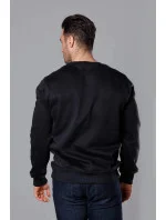 Čierna pánska mikina s okrúhlym výstrihom (68B2001-3)