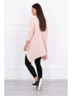 Oversize blúzka s potlačou dúhových pier tmavo púdrovo ružová