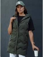 Dámska prešívaná vesta s kapucňou TAMIRA zelená FashionStreet TY4533