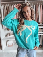 Dámska nadrozmerná mikina SOFTTIE tyrkysová FashionStreet BY1379