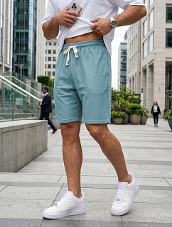 Pánske modré teplákové šortky FashionStreet SX2633