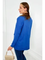 Sveter s prednými vreckami nevädze modrá
