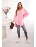 Plus veľkosť bavlnené mušelínové tričko Candy Pink