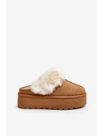 Kapcie Śniegowce Damskie Na Grubej Podeszwie Camel Starlyn