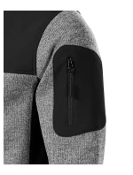 Príležitostná softshellová bunda pánska pletená svetlo šedá