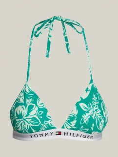 Dámska plavková podprsenka UW0UW05367 0IE zelená so vzorom - Tommy Hilfiger