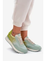 Skórzane Buty Sportowe Z Siateczką Damskie Vinceza 66775 Zielone