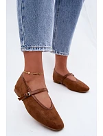 Balerínky s opaskom Eko semišové Camel Felora Balerínky s opaskom Eko semišové Camel Felora