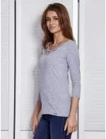 Dámska blúzka CZ BZ 1417.97 Svetlo šedá - FPrice Dámska blúzka CZ BZ 1417.97 Svetlo šedá - FPrice