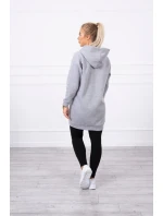 Mikina s kapucňou a nášivkami sivá Mikina s kapucňou a nášivkami sivá