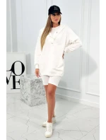 Set 3 v 1 mikina, top a krátke legíny ecru