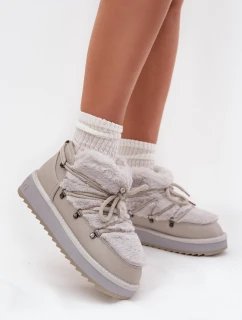 Niskie Śniegowce Na Platformie Z Futerkiem D.Franklin DFSH370011 Jasnoszare