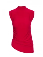 M890 Súprava s prestrihnutým topom a širokými nohavicami - červená