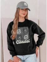 Dámska nadrozmerná mikina s medvedíkmi MISOBEARS black FashionStreet BY1437