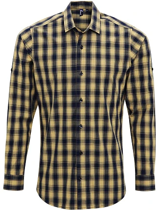 Premier PR 250 Popelínová košeľa s dlhým rukávom „Mulligan“ 39.0250 camel/navy Premier PR 250 Popelínová košeľa s dlhým rukávom „Mulligan“ 39.0250 camel/navy