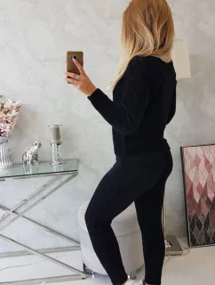 Dvojdielny sveter z alpaky čierny