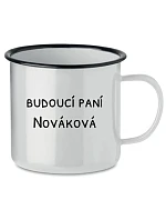 Personalizovaný retro plechový pohár – budúca nevesta