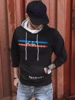 Pánska čierna mikina s potlačou FashionStreet BX5386
