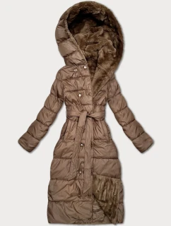 Minoritská hnedá obojstranná zimná bunda s kožušinou (P3-6020-305)