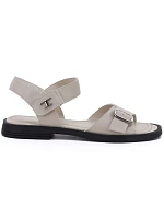 Dámske béžové kožené sandále Vinceza 26-62303