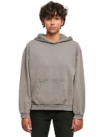 Build your Brand BY 194 Dámska mikina s kapucňou „Acid Wash“ 56.0194 čierna