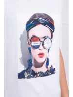 Blúzka so ženskou grafikou biela Blúzka so ženskou grafikou biela