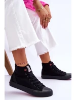 Damskie Klasyczne Wysokie Trampki Cross Jeans LL2R4088C Czarne