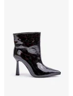 Lakované členkové topánky so špičkou Slip-on Black Seliri