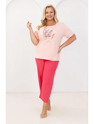 Regina 740 cr/r 2XL-3XL W26 dámske pyžamo Regina 740 cr/r 2XL-3XL W26 dámske pyžamo