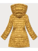 Béžovo-tmavo žltá obojstranná dámska prešívaná bunda (M20-7636-62+75)