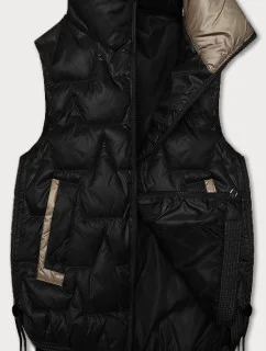 Dámske krátke tričko bez rukávov so šnúrkou na boku S'West Black (B8358-1)