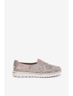 Semišové slip-on topánky Beige-gold Inez Semišové slip-on topánky Beige-gold Inez