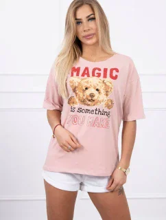 Blúzka s potlačou Magic dark powder pink