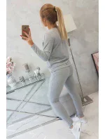 Súprava s gombíkovým výstrihom šedej farby