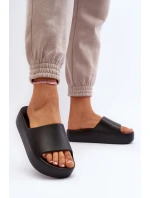Damskie Klapki Na Grubej Podeszwie Czarne Oreithano