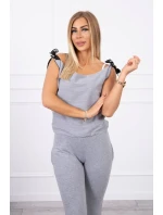 Nohavice/oblek s nápisom selfie sivý