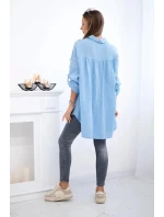 Bavlnená mušelínová košeľa modrá