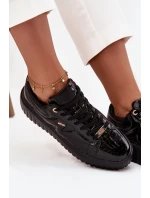 Lakierowane Sneakersy Damskie Na Platformie Lee Cooper LCJ-25-09-3870 Czarne