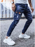 Pánske džínsy tmavomodré FashionStreet UX3262 Pánske džínsy tmavomodré FashionStreet UX3262