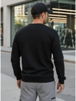 Pánska základná čierna mikina FashionStreet BX5882 Pánska základná čierna mikina FashionStreet BX5882