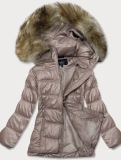 Dámska prechodná prešívaná bunda vo farbe cappucciono (H-205)