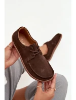 Półbuty Damskie Typu Barefoot Z Naturalnego Zamszu Zazoo 327 Czekoladowe