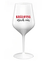 QUEEN OF ALL WINE - biely nerozbitný pohár na víno 470 ml