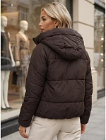Dámska zimná prešívaná bunda s kapucňou, hnedá, FashionStreet TY6080 Dámska zimná prešívaná bunda s kapucňou, hnedá, FashionStreet TY6080
